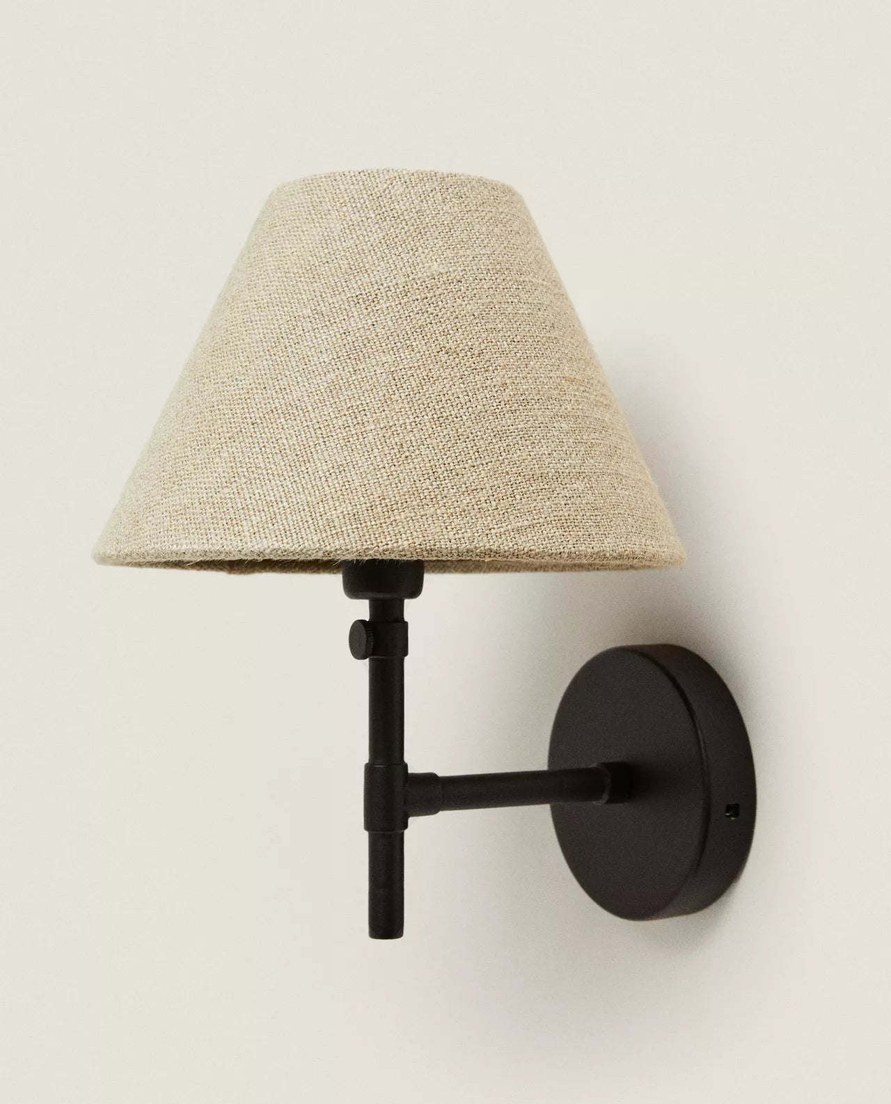 Wall lamp with linen lampshade set of 2