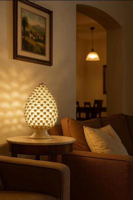 Sicilian Ceramic Light Pinecone