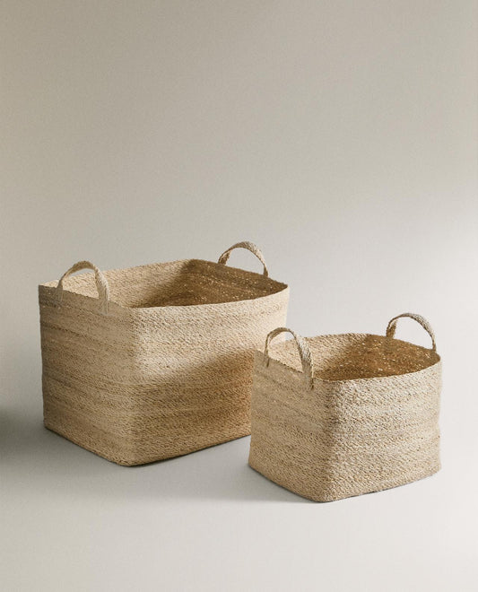 Small rectangular seagrass basket